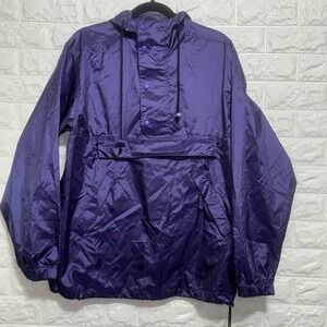 Vintage Eddie Bauer Purple‎ Packable Sac Anorak Windbreaker Jacket Hooded XL